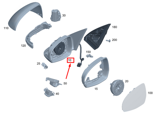 new mercedes-benz c s206 front left side wing mirror lhd a2068103903 original
