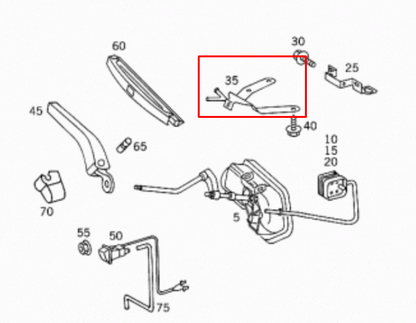 NEW MERCEDES BENZ SL R129 FRONT RIGHT HEADLIGHT WIPER BRACKET A1298240614