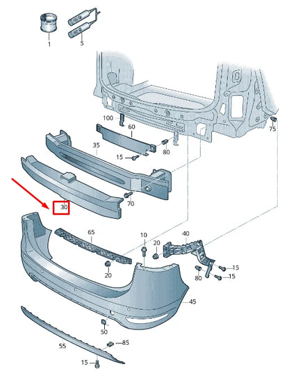 NEW VW SHARAN 7N REAR BUMPER FOAM FILLER PIECE 7N0807251A