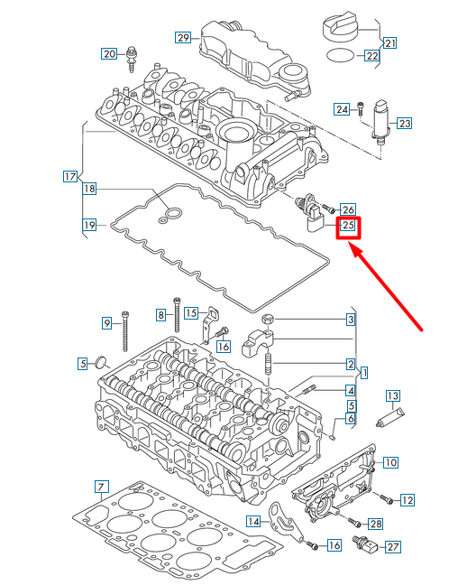 new volkswagen golf 5g mk7 crankshaft position sensor 04c907601a original