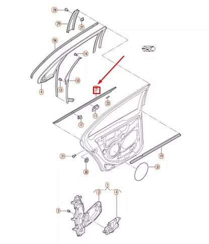 NEW VW JETTA A5 REAR LEFT OUTER WINDOW APERTURE SEAL 1K5839477F5AP ORIGINAL