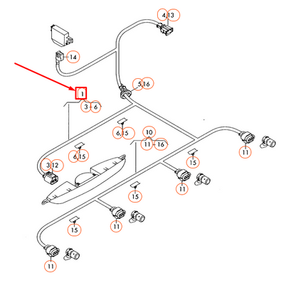NEW AUDI TT 8J REAR FOG LIGHT WIRING HARNESS 8J0971085B ORIGINAL