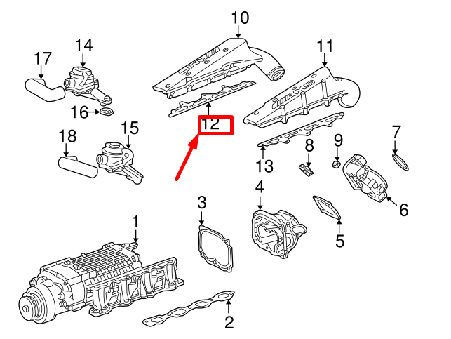 NEW MERCEDES-BENZ E W210 RIGHT SUPERCHARGER GASKET A1130980080 ORIGINAL