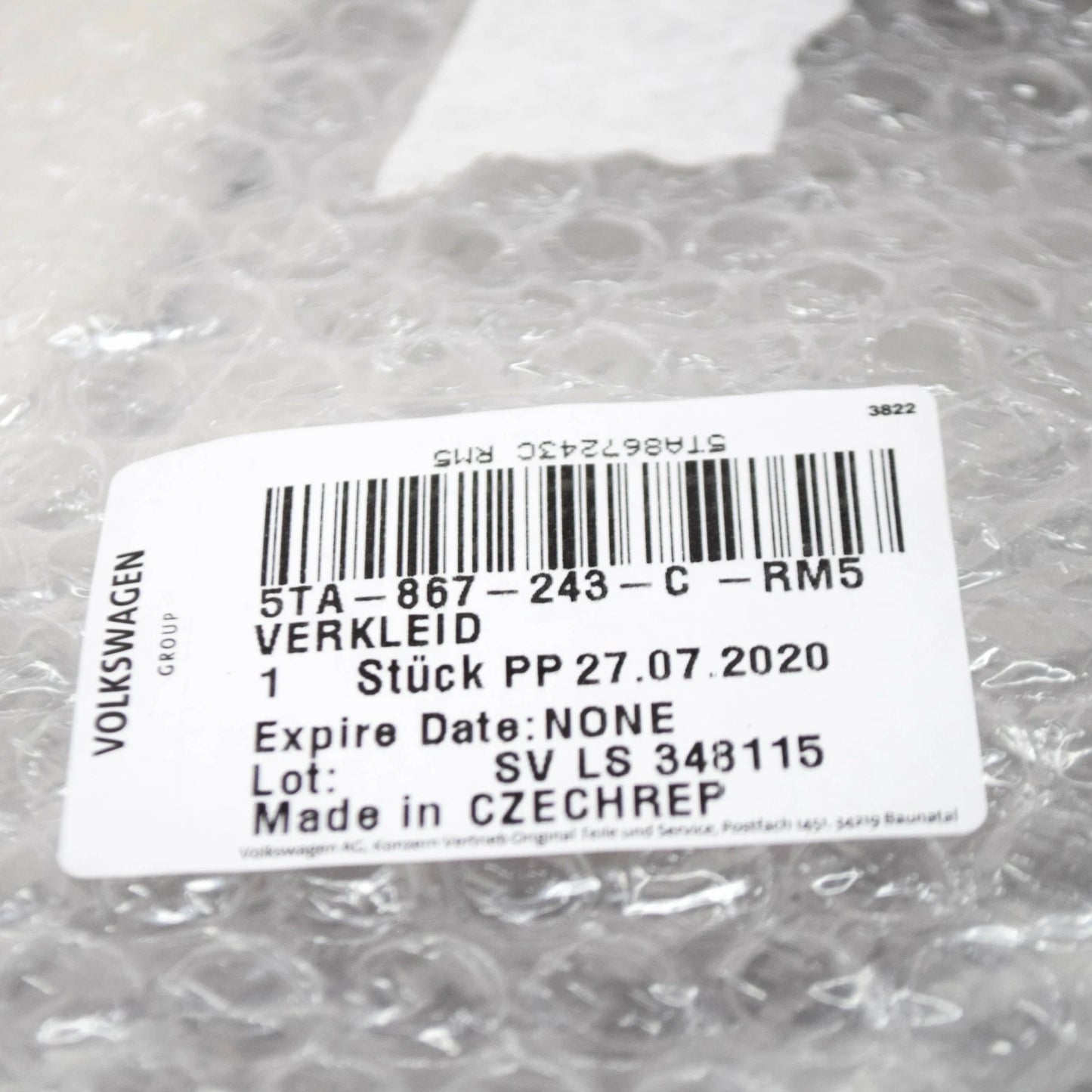 NEW VOLKSWAGEN TOURAN 5T LEFT UPPER INTERIOR B PILLAR TRIM 5TA867243CRM5