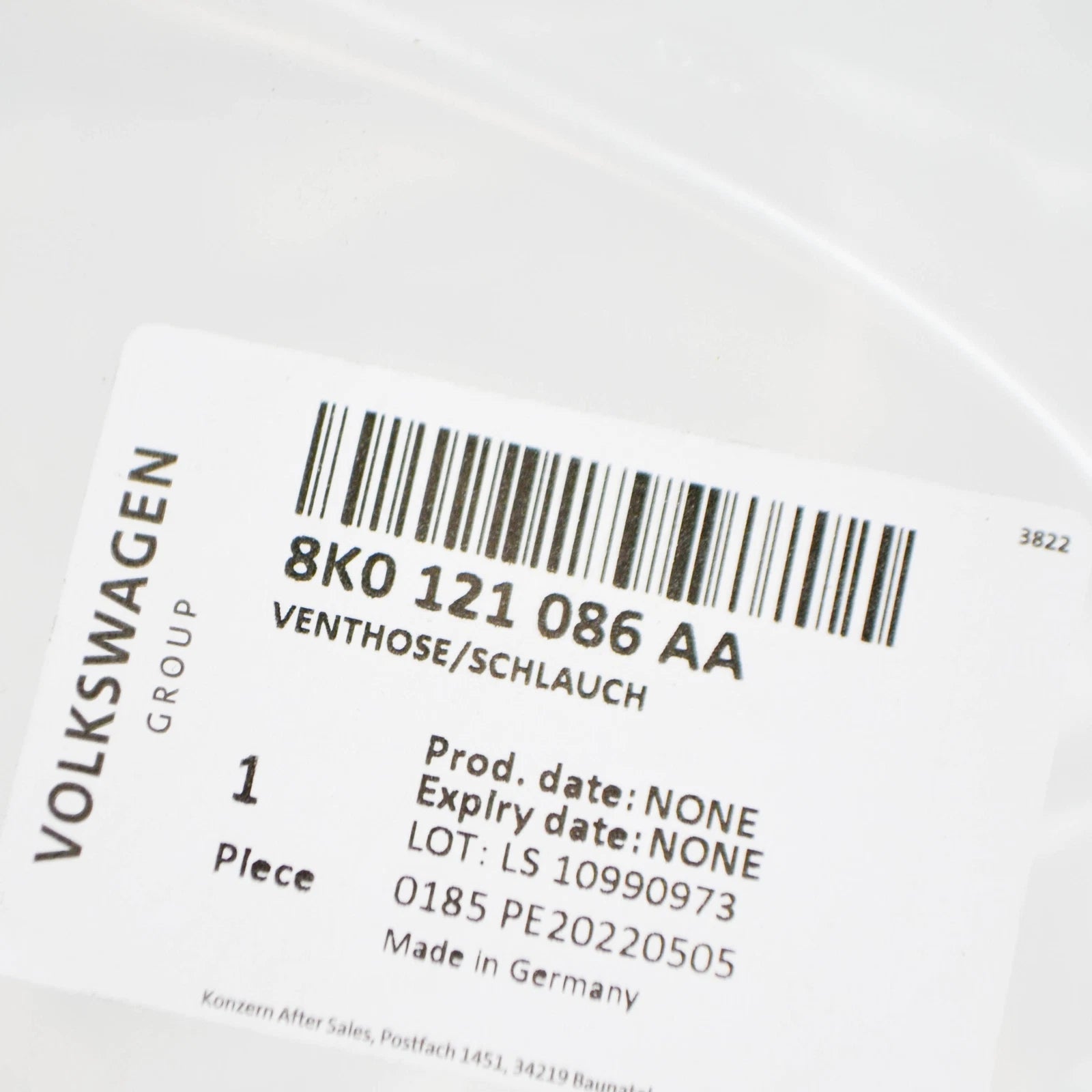 NEW AUDI A5 SPORTBACK 8T ENGINE EXPANSION TANK VENT HOSE 8K0121086AA