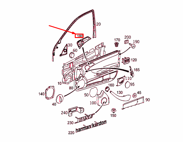 NEW MB C COUPE CL203 FRONT LEFT DOOR INTERIOR HANDLE A20376015619051 ORIGINAL