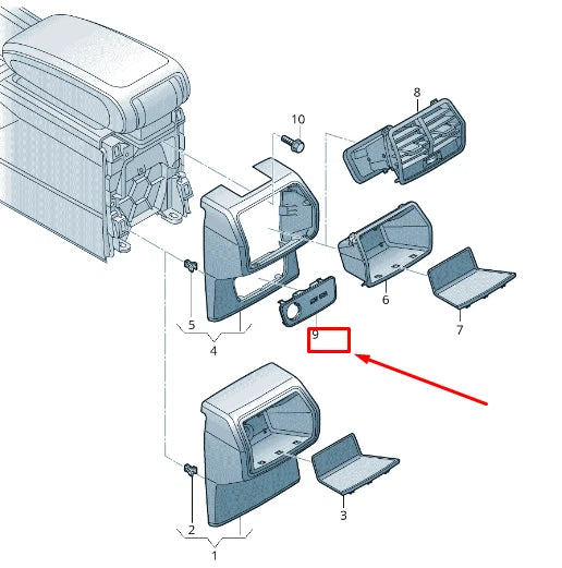 NEW AUDI Q3 F3 REAR CONSOLE PANEL TRIM 83A863324B4PK