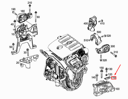 NEW MERCEDES-BENZ A W177 LEFT TRANSMISSION MOUNT BRACKET A2472410100 ORIGINAL