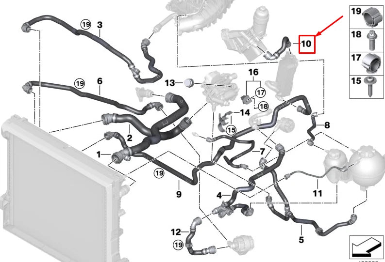 NEW BMW X3 G01 TRANSMISSION OIL COOLER RETURN LINE 17127535535 ORIGINAL