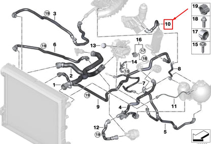 NEW BMW X3 G01 TRANSMISSION OIL COOLER RETURN LINE 17127535535 ORIGINAL