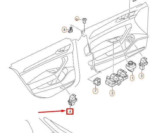 NEW VW PASSAT B8 REAR DOOR WINDOW CONTROL SWITCH 5G0959855JWZU ORIGINAL