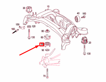 NEW MB SLK R171 REAR SUBFRAME BOTTOM RUBBER BUSHING A2103511842 ORIGINAL