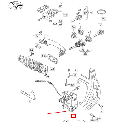 NEW VOLKSWAGEN TRANSPORTER T6 FRONT RIGHT DOOR LOCK LHD 7E1837016A ORIGINAL