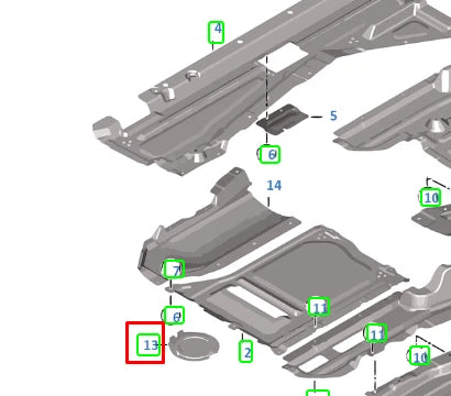 NEW BMW X6 F16 UNDERBODY REAR REINFORCEMENT PLATE COVER 51757325393 ORIGINAL