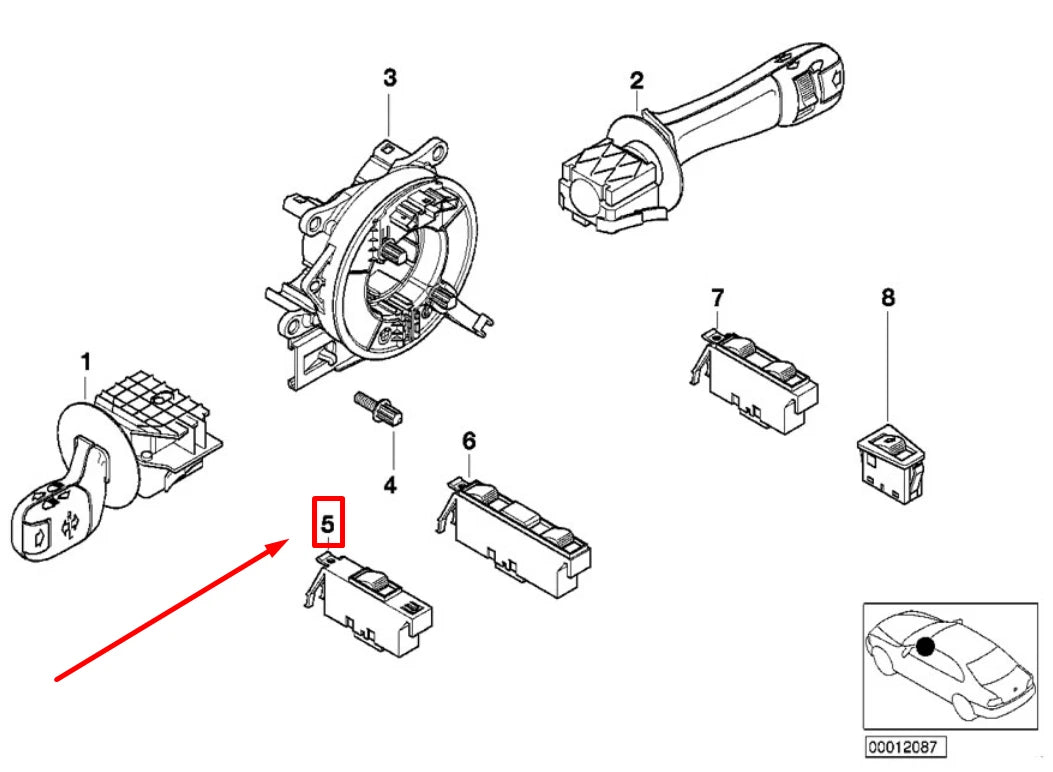 NEW BMW 3 E46 FRONT RIGHT DOOR WINDOW SWITCH 61316902176 6902176 ORIGINAL