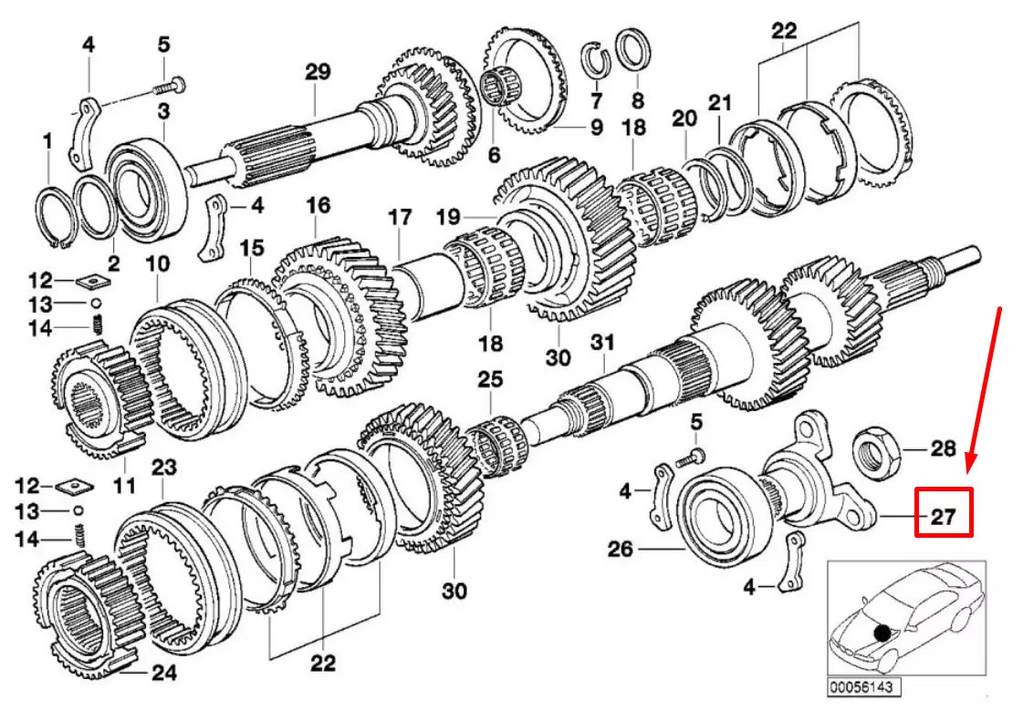 NEW BMW 3 E46 DRIVESHAFT OUTPUT FLANGE 23211224970 1224970 ORIGINAL