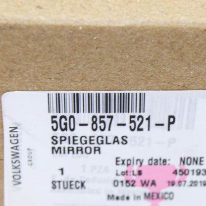 NEW VOLKSWAGEN GOLF MK7 FRONT LEFT DOOR MIRROR GLASS USA 5G0857521P ORIGINAL