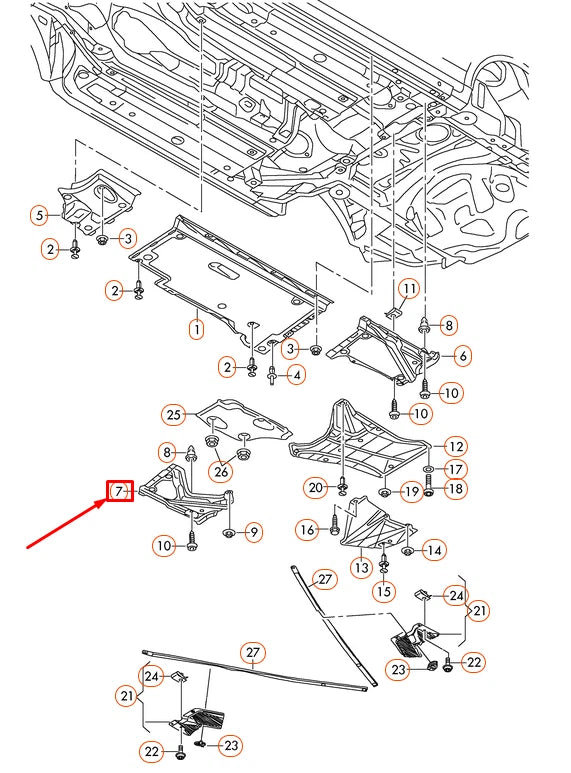 NEW AUDI A6 C7 UNDERBODY REAR RIGHT COVER 4G0825216A