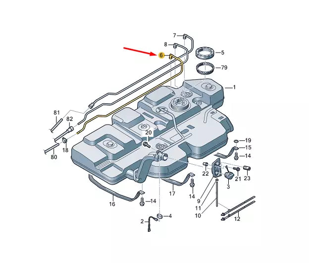 NEW VW TRANSPORTER VI T6 FUEL PIPE 7E0201355A