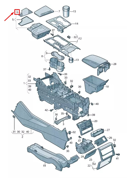NEW VW TOUAREG CR STOWAGE COMPARTMENT INSERT LHD 7618625594PK
