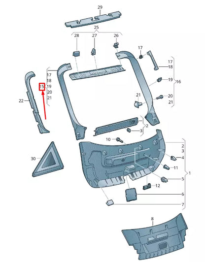 NEW AUDI A7 SPORTBACK 4G LEFT UPPER REAR LID TRIM PANEL 4G8867607A4PK
