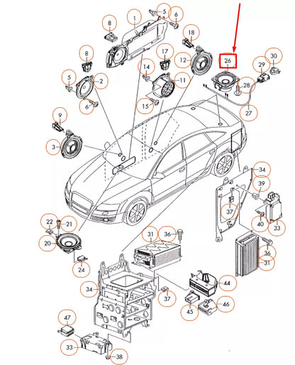 NEW AUDI A6 C6 REAR SHELF PANEL LOUDSPEAKER 4F0035411C ORIGINAL