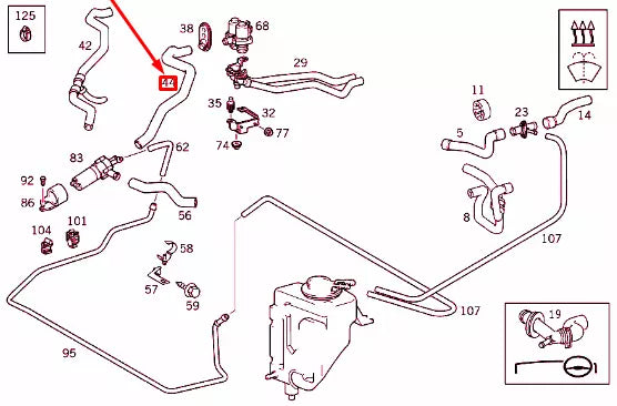 NEW MERCEDES-BENZ E W210 COOLANT PIPE A2108322794 ORIGINAL
