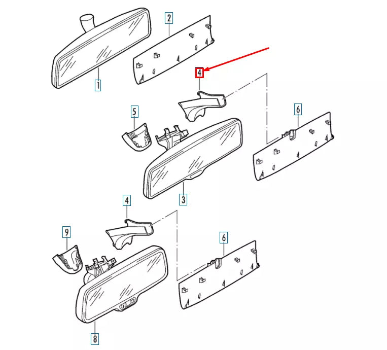 NEW VW GOLF MK7 INTERIOR REAR VIEW MIRROR COVER CAP 5G0857593B9B9 ORIGINAL