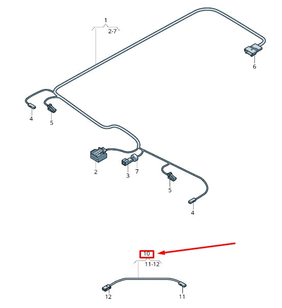 NEW AUDI Q8 4MN ROOF RAIL ADAPTER CABLE LOOM 4M8971176
