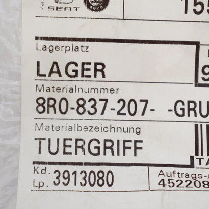 NEW AUDI Q5 8R FRONT LEFT DOOR EXTERIOR HANDLE 8R0837207 GRU ORIGINAL