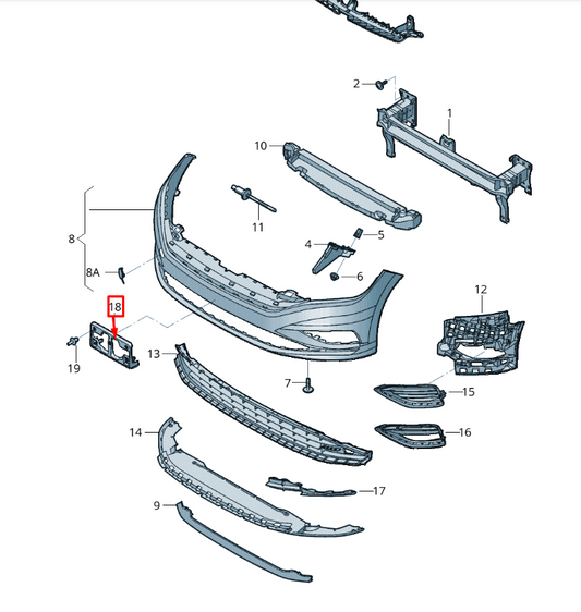 NEW VWOLKSWAGEN JETTA MK7 FRONT BUMPER NUMBER HOLDER 17A807287L9B9 ORIGINAL