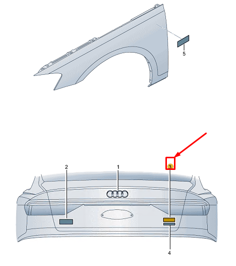 new audi a3 sportback 8y rear trunk lid inscription 8v0853744j2zz original