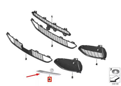NEW BMW X5 F15 M50D BUMPER MOLDING FRONT RIGHT 51118056868 ORIGINAL