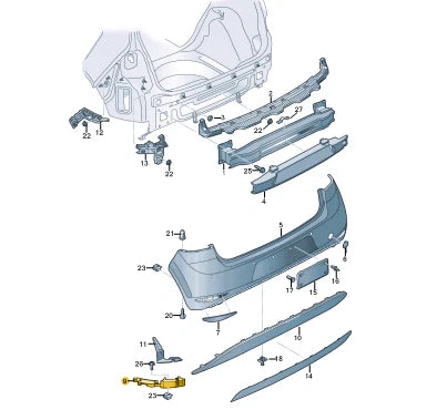 NEW VOLKSWAGEN GOLF MK7 REAR RIGHT DIFFUSER FILLER PIECE 5G6807510 ORIGINAL
