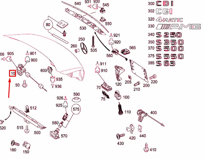 NEW MERCEDES-BENZ S W221 REAR LID LOCK A2217500185 ORIGINAL