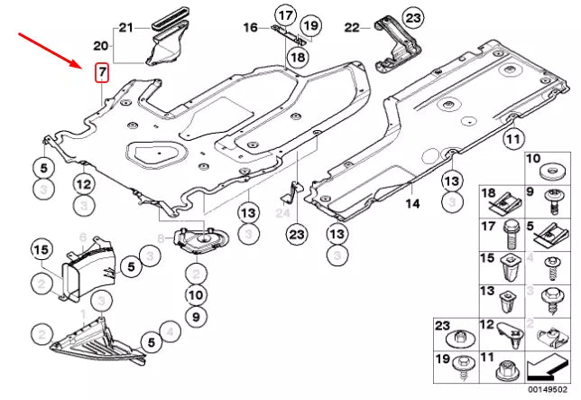 NEW BMW ME60 UNDERFLOOR COATING CENTER 7897864 51757897864 ORIGINAL