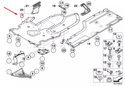 NEW BMW ME60 UNDERFLOOR COATING CENTER 7897864 51757897864 ORIGINAL