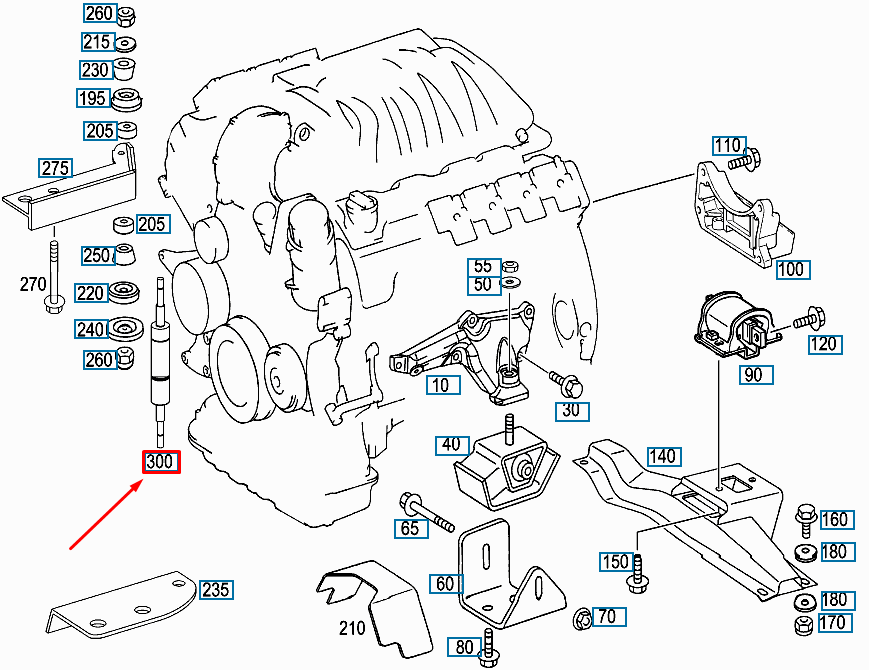 NEW MB G W463 ENGINE SUSPESION VIBRATION SHOCK ABSORBER A1132200048 ORIGINAL