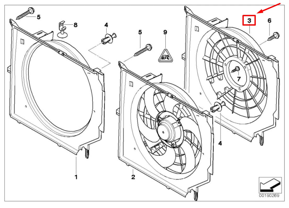 NEW BMW Z4 COUPE E86 ENGINE COOLING FAN SHROUD 17427519705 7519705 ORIGINAL