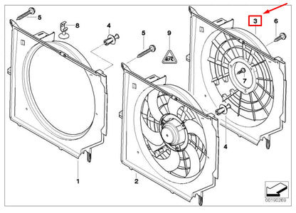 NEW BMW Z4 COUPE E86 ENGINE COOLING FAN SHROUD 17427519705 7519705 ORIGINAL