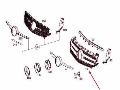 NEW MERCEDES-BENZ A W176 RADIATOR GRILLE A17688002839982 ORIGINAL