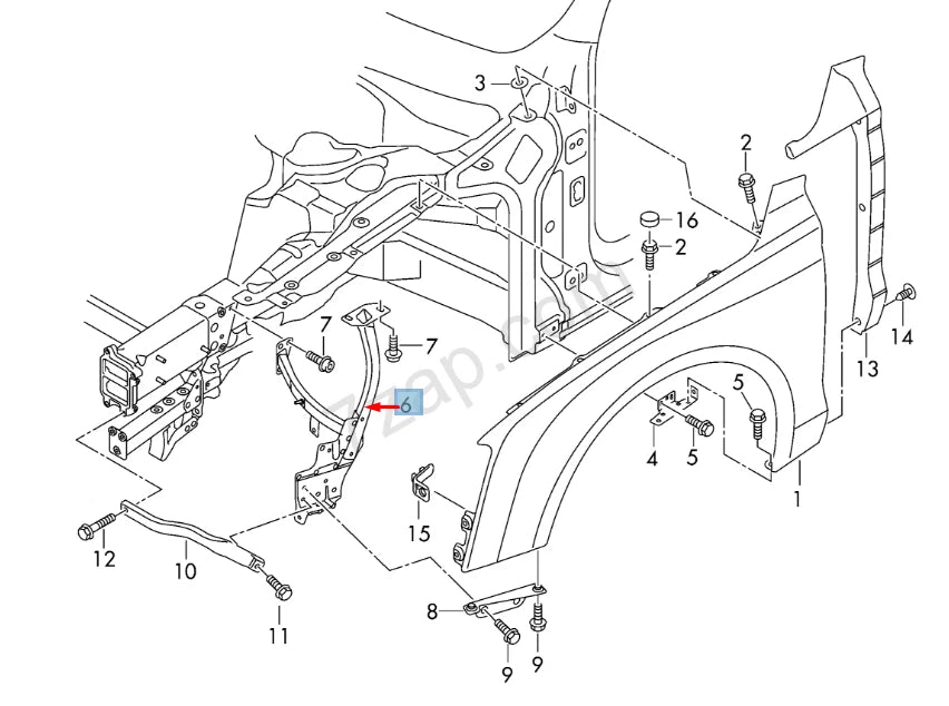 NEW AUDI A8 D4 RIGHT FENDER BRACE 4H0821136F
