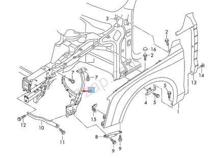 NEW AUDI A8 D4 RIGHT FENDER BRACE 4H0821136F