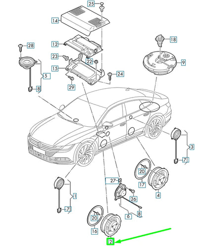 NEW VOLKSWAGEN PASSAT B8 3G FRONT DOOR LOUDSPEAKER 3G0035454
