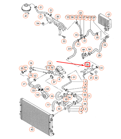 NEW AUDI A3 8P ENGINE COOLANT PIPE WITH BRACKET 022131561Q ORIGINAL