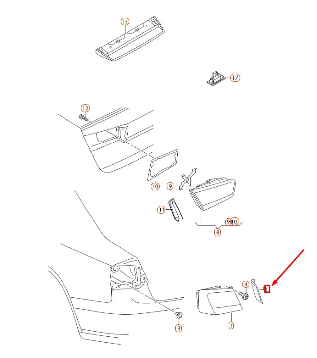 NEW AUDI A6 C7 REAR LEFT TAIL LIGHT TRIM 4G5945253 ORIGINAL