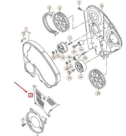 NEW VOLKSWAGEN BEETLE 9C CENTER TOOTHED BELT GUARD 038109147