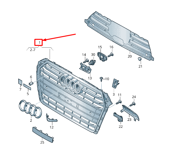 new audi a4 avant b9 radiator grille 8w0853651m rp5 8w0853651mrp5 original