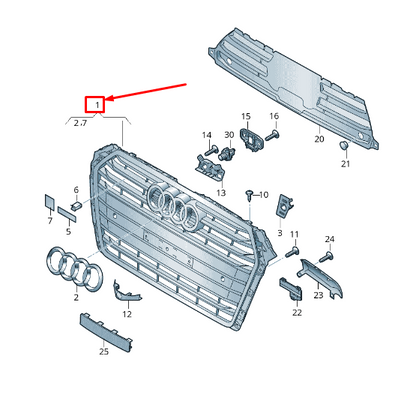 new audi a4 avant b9 radiator grille 8w0853651m rp5 8w0853651mrp5 original