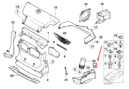 NEW BMW 3 CABRIO E46 FRONT RIGHT BRAKE AIR DUCT 51717069518 7069518 ORIGINAL
